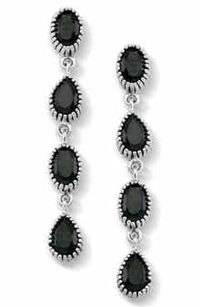 SAMUEL B. Sterling Silver Black Spinel Drop Earrings