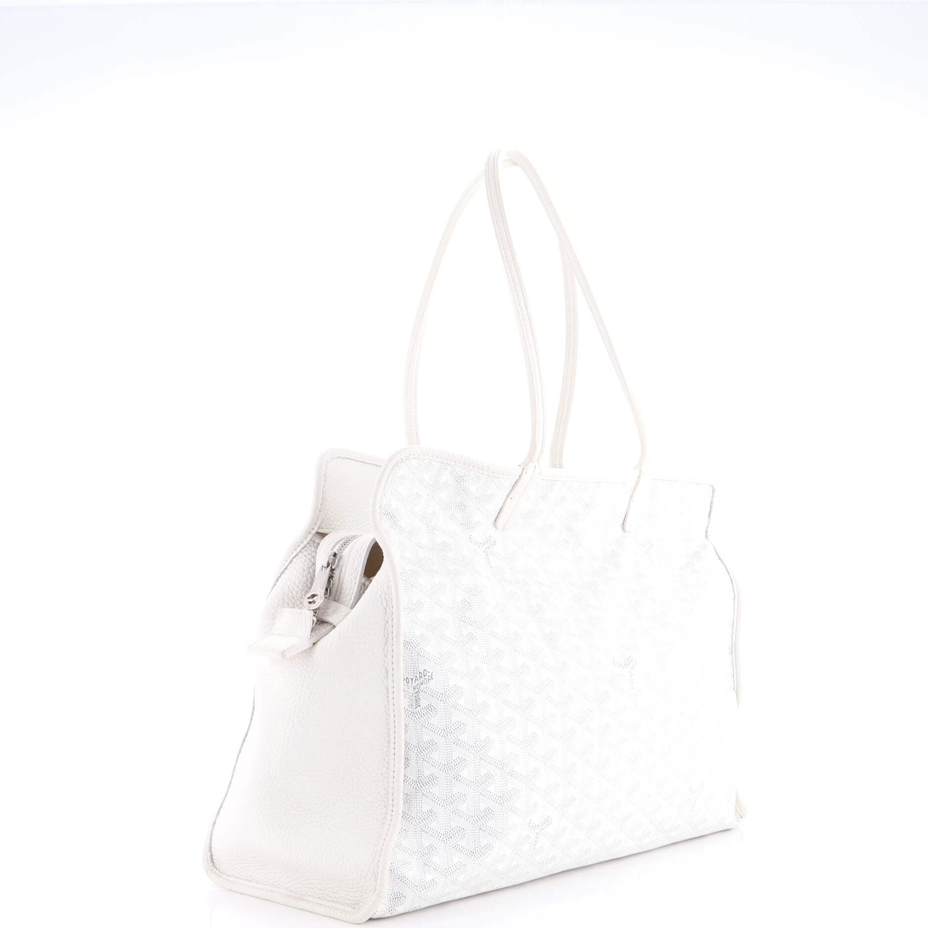 Pre-Owned Goyard Hardy Pet Carrier Coated Canvas PM, Alternate, color, White