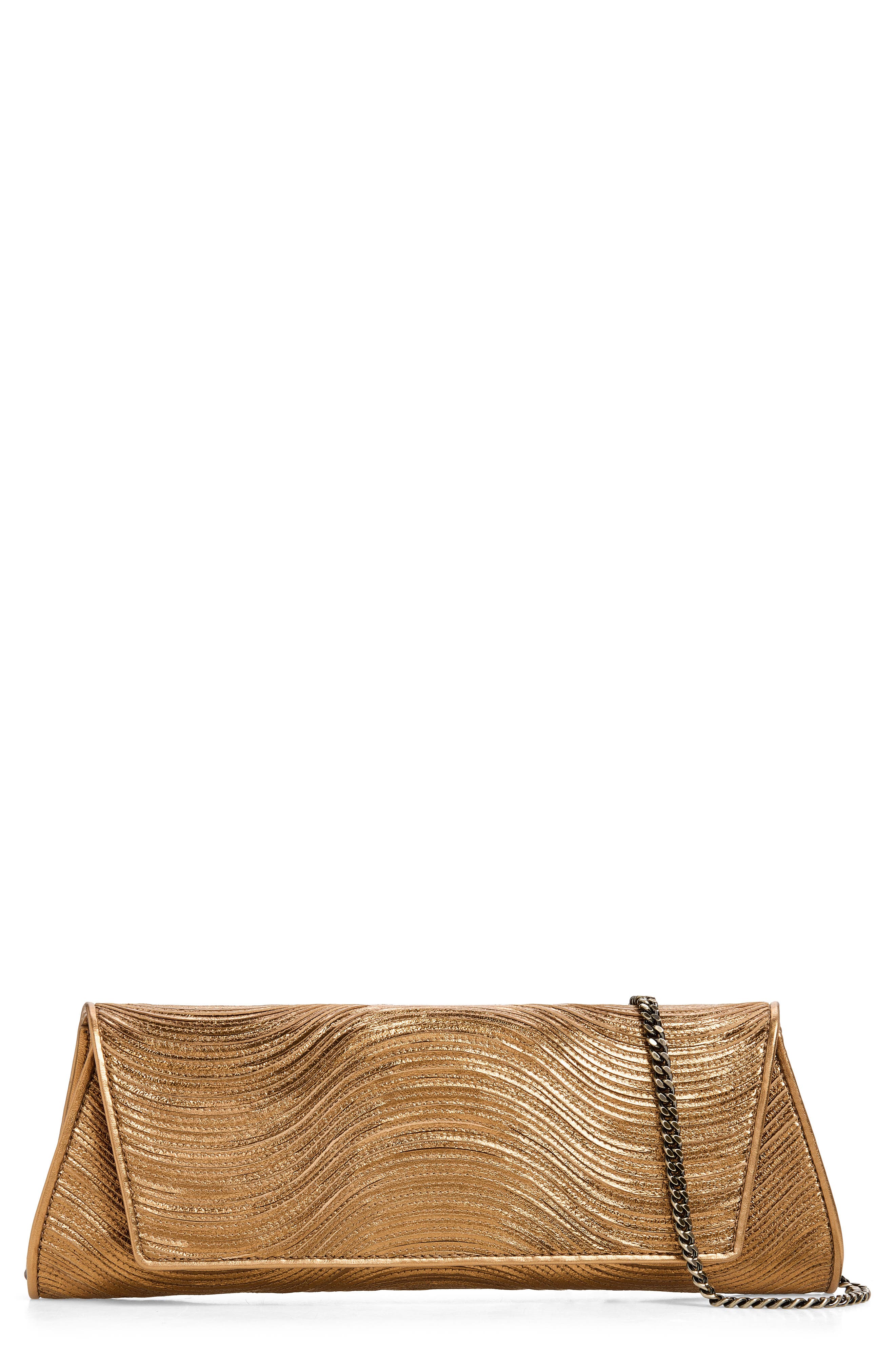 Anouk Leather East/West Clutch, Main, color, BRONCEGOLD