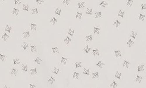 Maniere Manière Printed Leaf Stretch Cotton Footie & Beanie Set In Gray