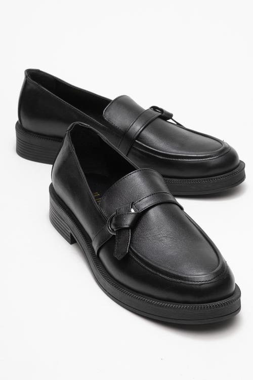 Forever & Always Shoes Galea Buckled Leather Loafers In Black