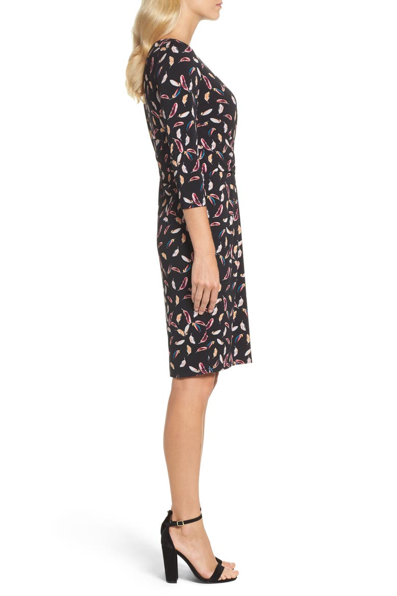 Print Stretch Sheath Dress, Alternate, color, PINK MULTI