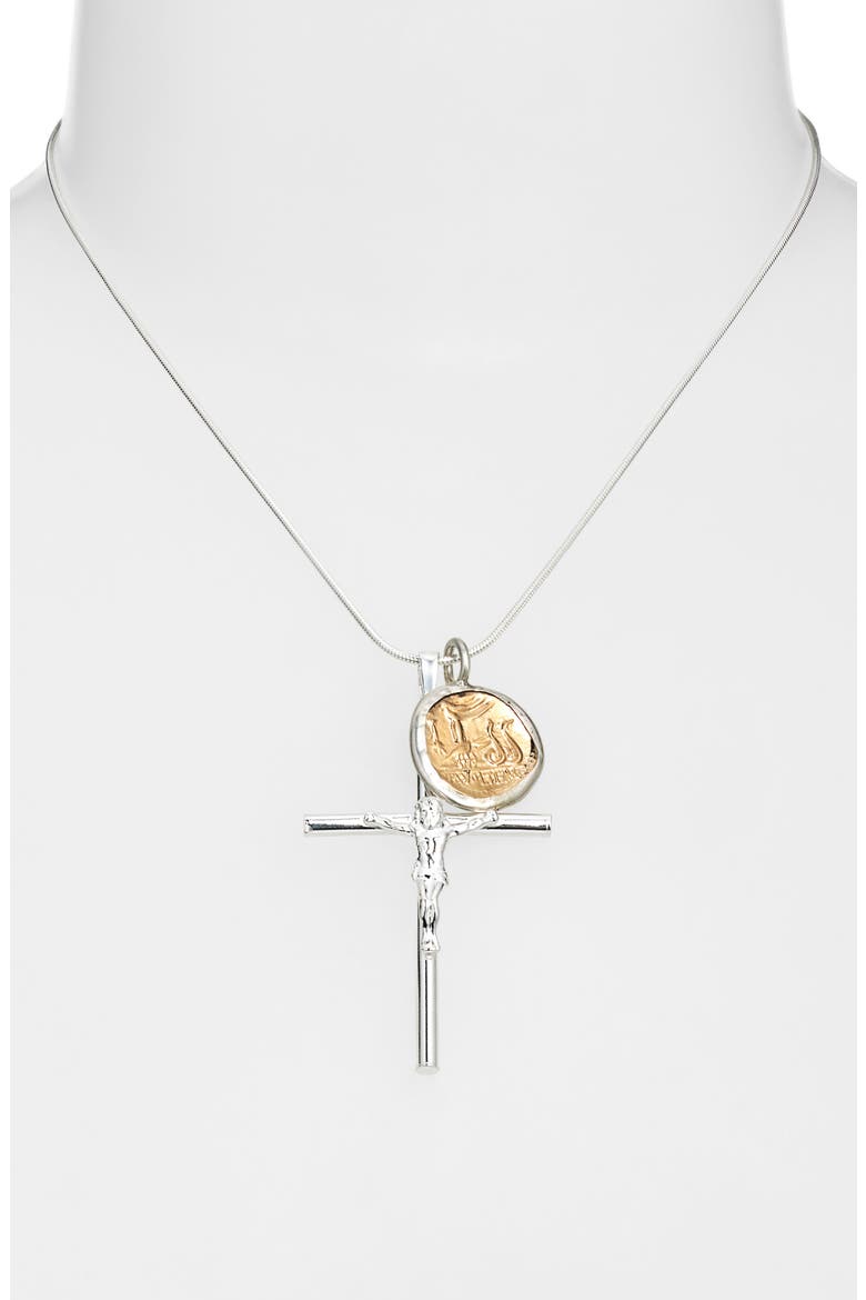 Carmela Crucifix Necklace, Alternate, color, SILVER