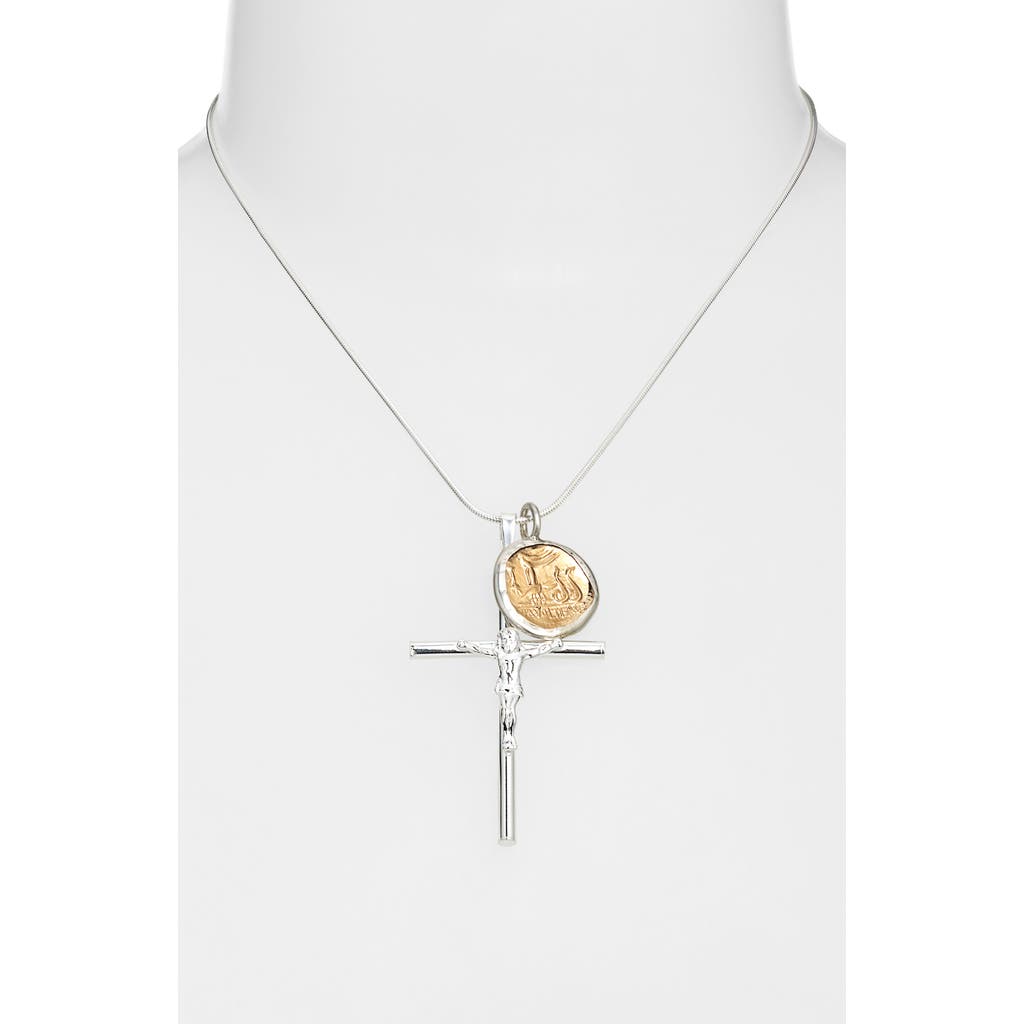 Child Of Wild Carmela Crucifix Necklace In Silver