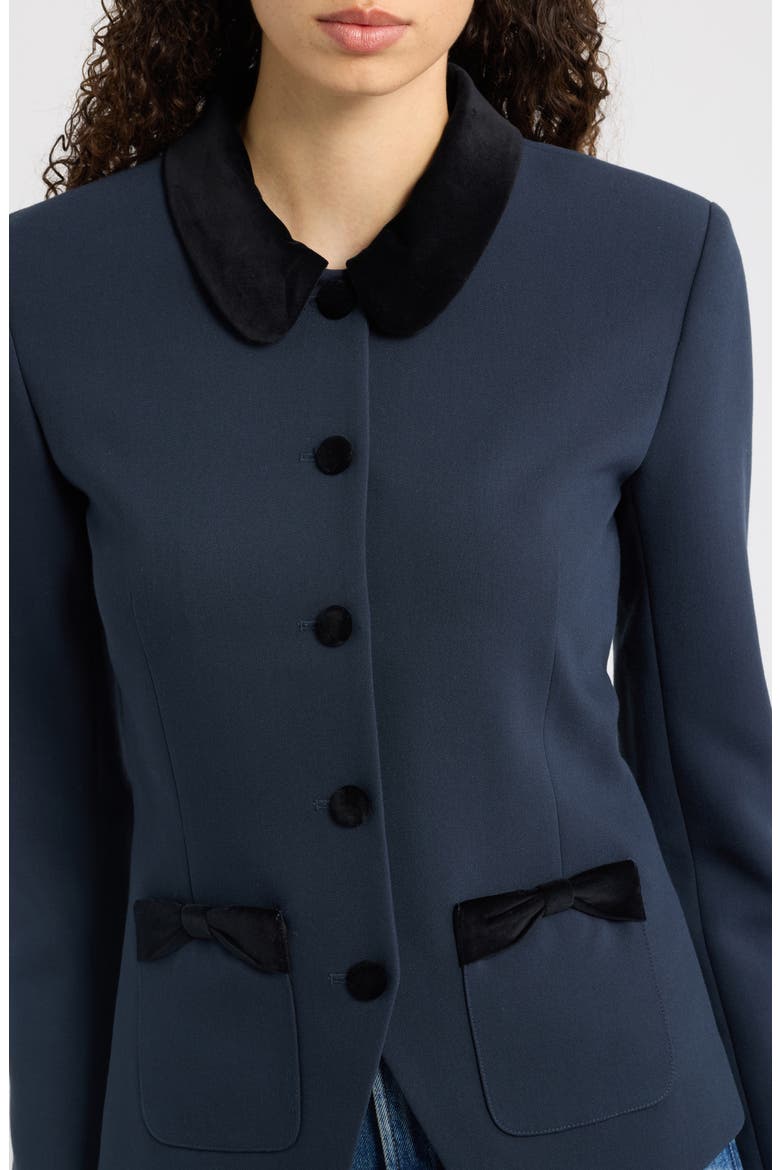 Evalina Peter Pan Collar Jacket, Alternate, color, NAVY