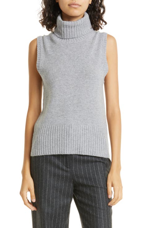 Mazzy Sleeveless Cashmere Turtleneck Sweater
