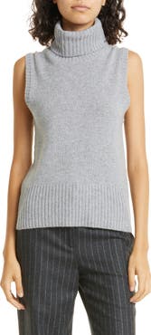 Veronica Beard Mazzy Sleeveless Cashmere Turtleneck Sweater