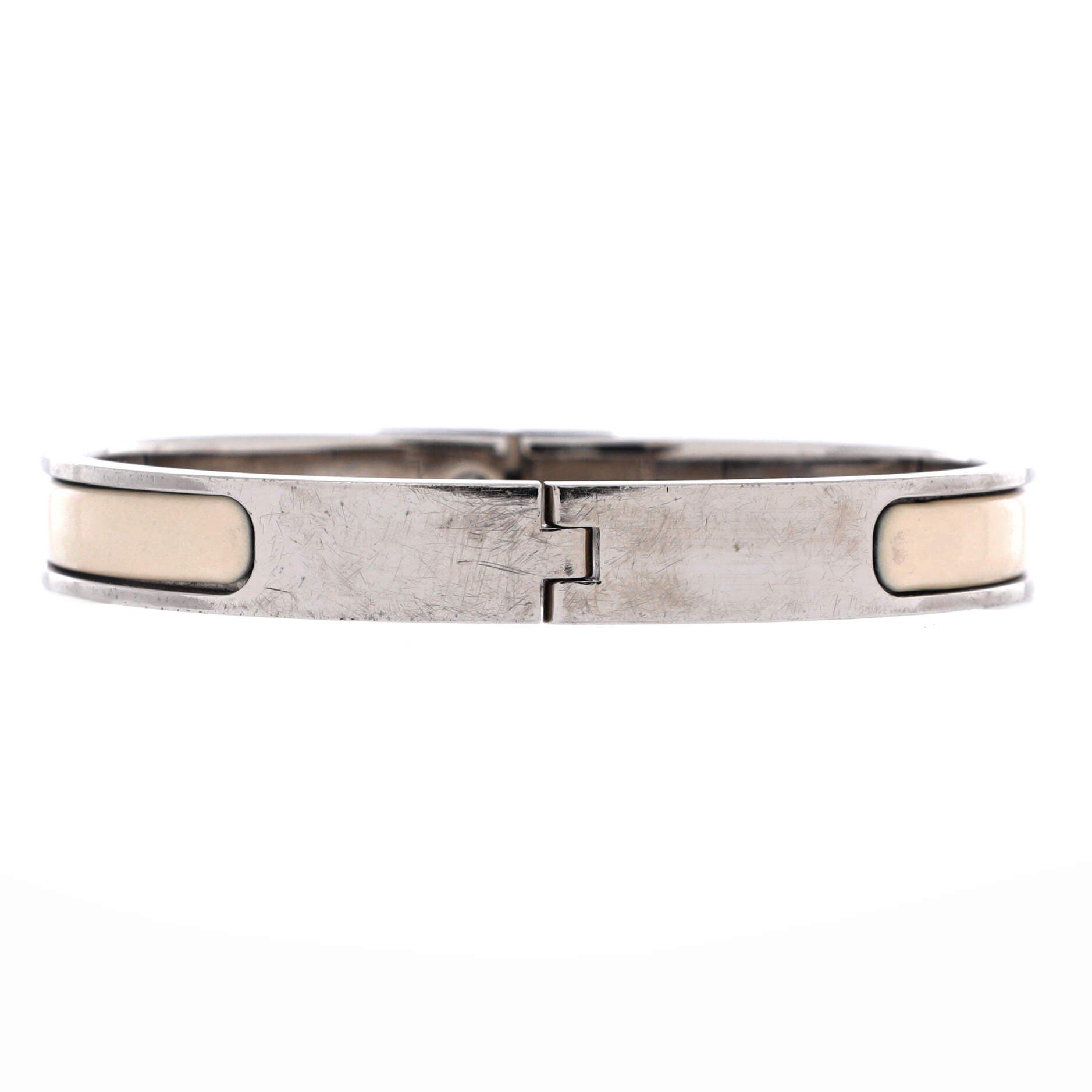 Mini Clic Kelly Bracelet Enamel Narrow, Alternate, color, White