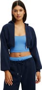 COTTON ON BODY Women's Active Plush Micro Cropped Zip Through