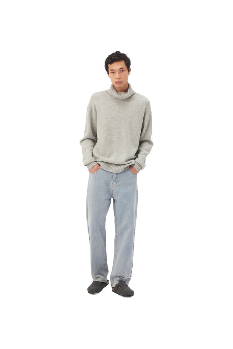 Men's Cashmere Turtleneck, Alternate, color, dawn blue