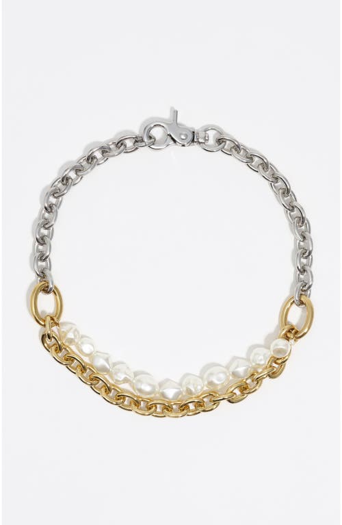 Bimba Y Lola Two-tone Double-layer Chain Necklace In Gold