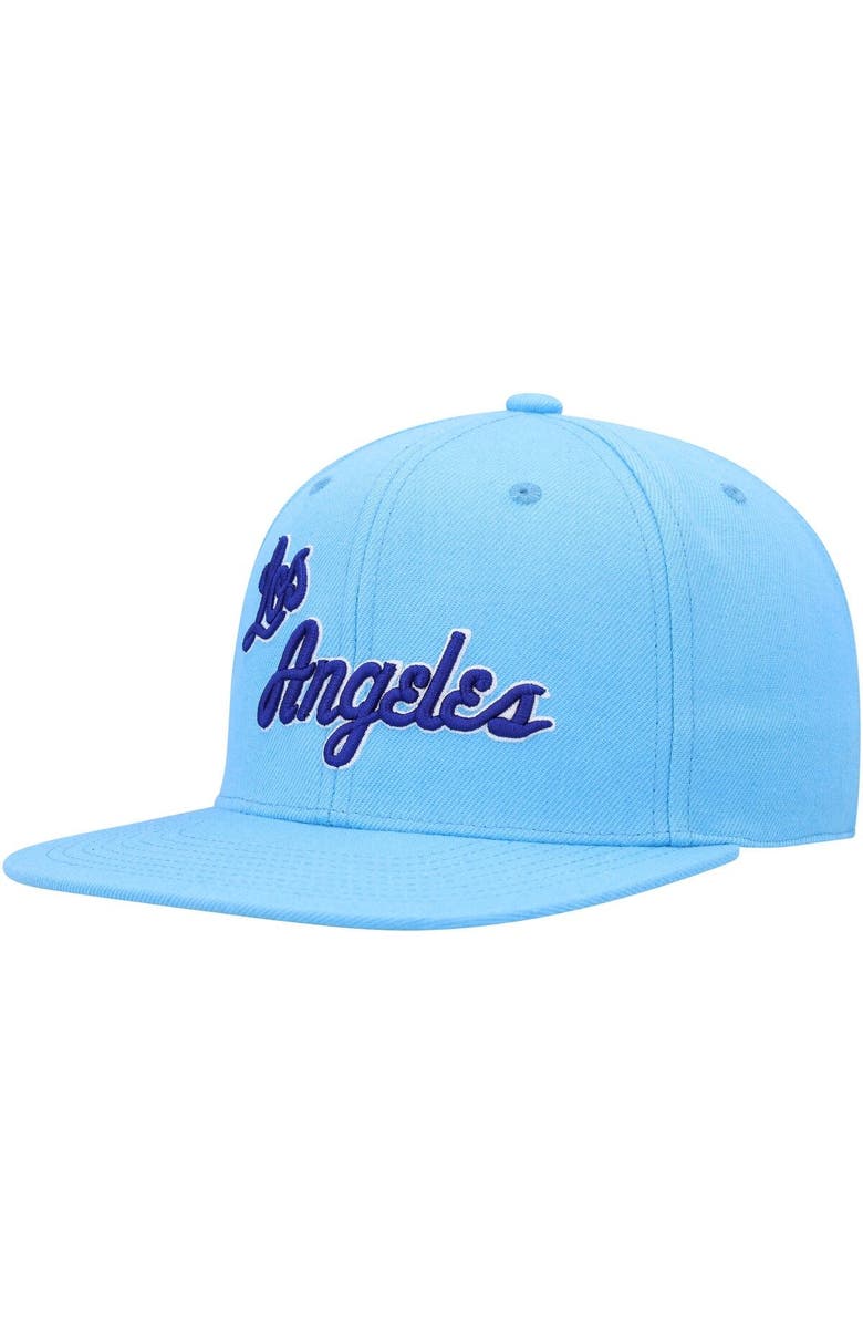 Mitchell & Ness Men's Mitchell & Ness Powder Blue Los Angeles Lakers Hardwood Classics MVP Team Ground 2.0 Fitted Hat, Main, color, 
