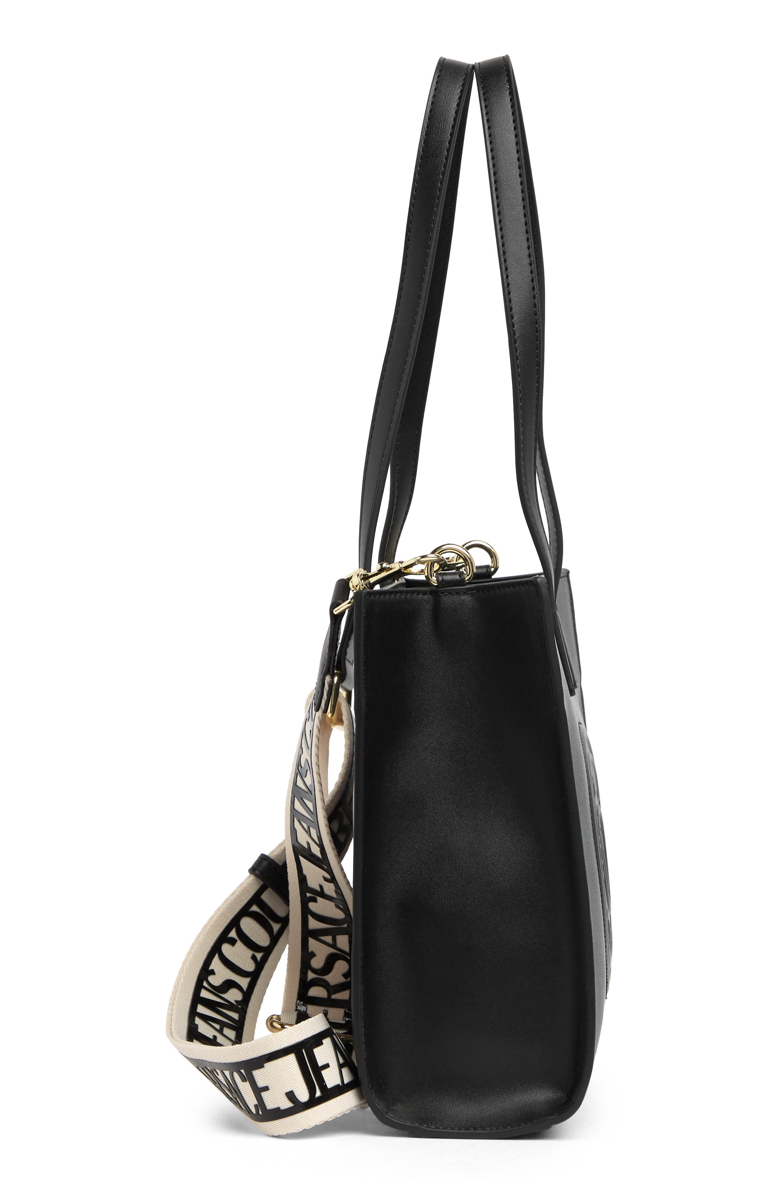 Versace Jeans Leather Logo Tote Bag, Alternate, color, 