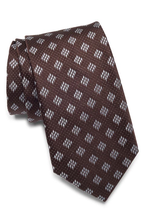 Hayes Geometric Jacquard Silk Tie