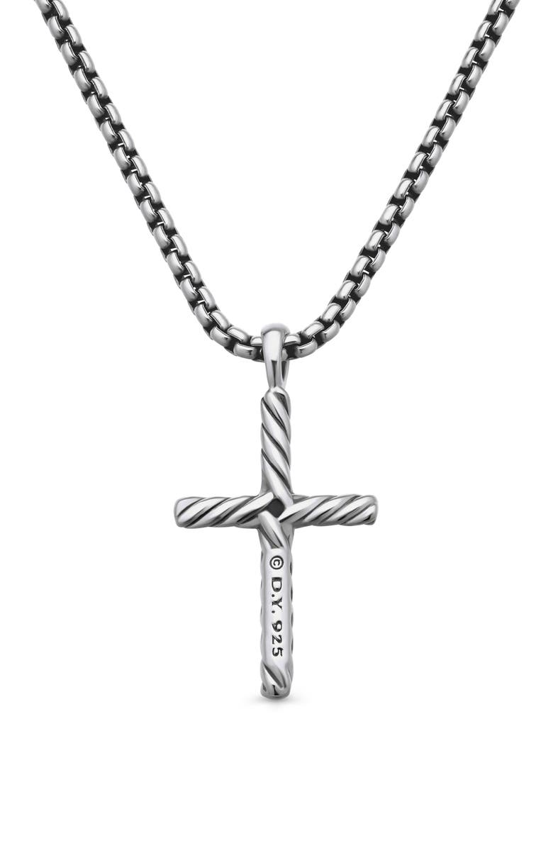 David Yurman Cable Classics Cross with Diamond on Chain, Alternate, color, Diamond