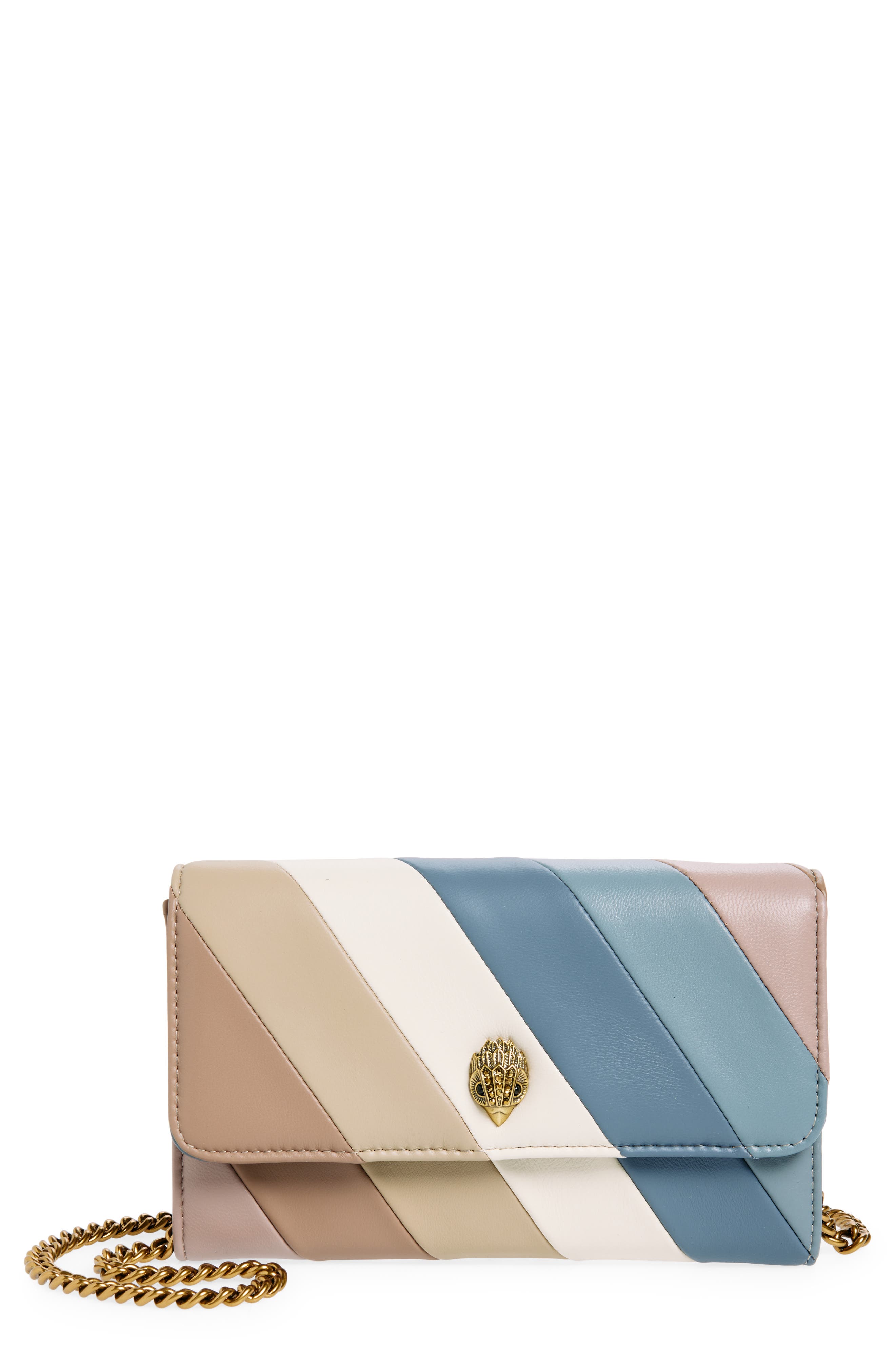 Kurt Geiger London Soho Stripe Leather Chain Wallet, Main, color, 