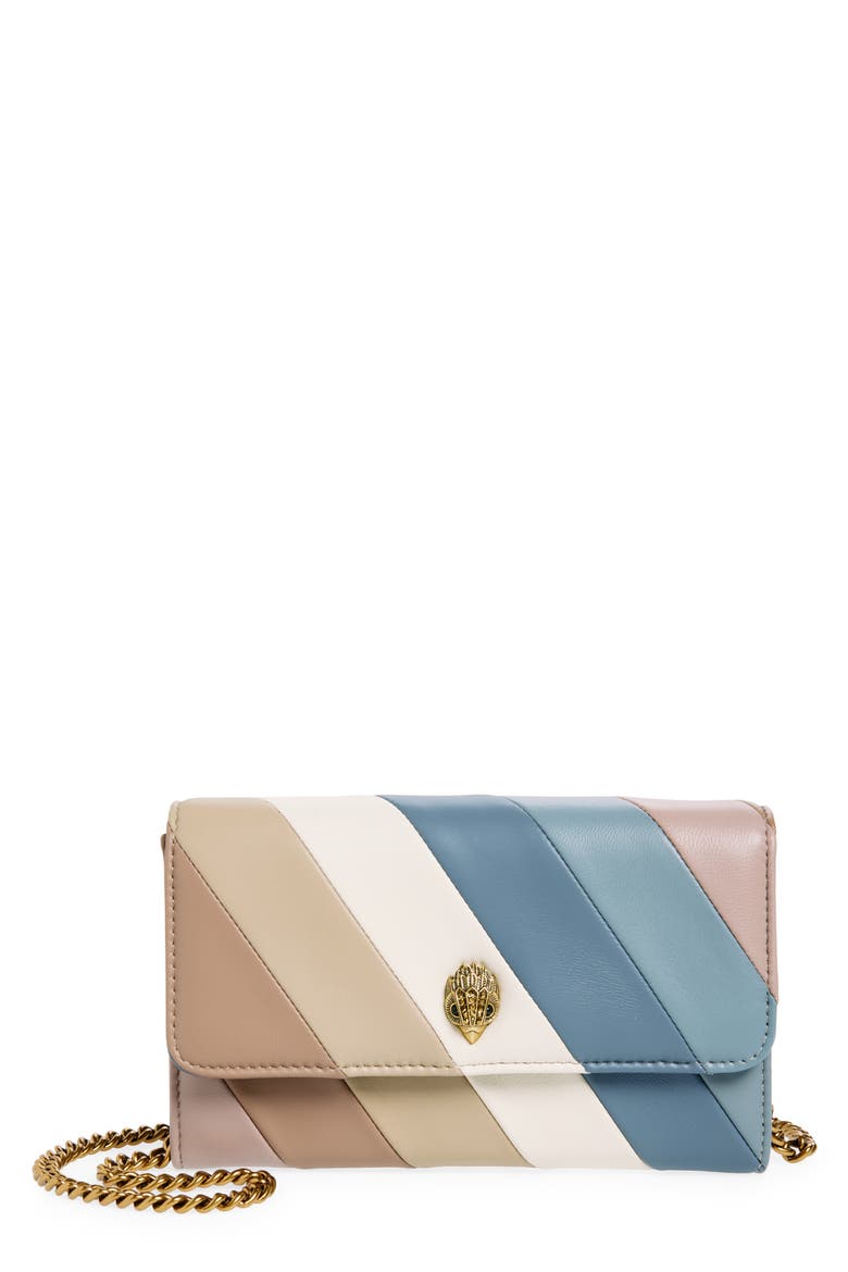 Soho Stripe Leather Chain Wallet, Main, color, BLUE OTHER