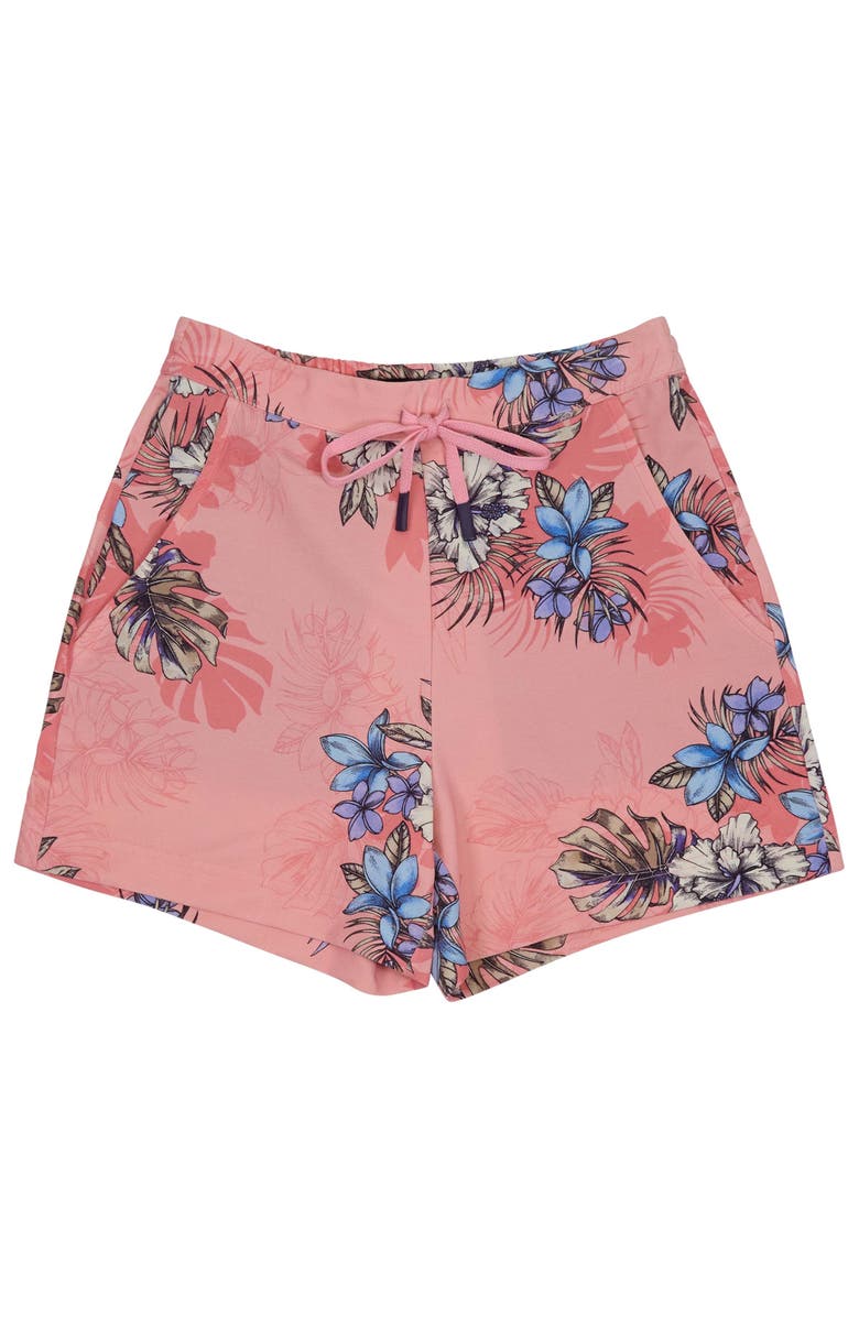 Lords of Harlech Exotic Floral Womens Drawstring Short, Main, color, Exotic Floral Coral