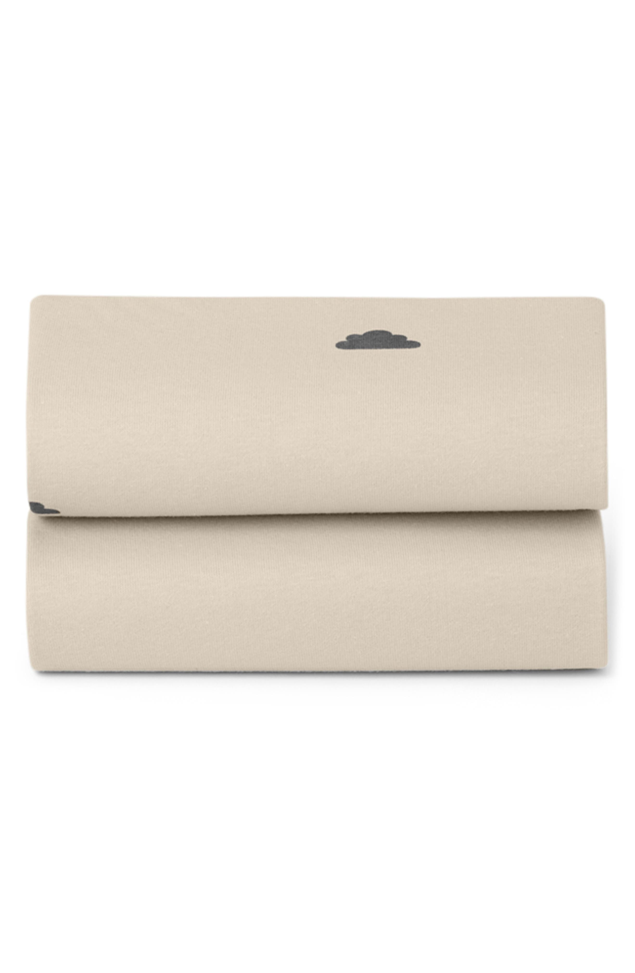 Snüz Pack of 2 Assorted Crib Sheets in Sand/Cloud 