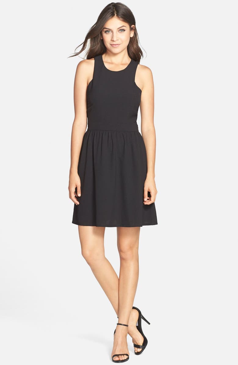 Charles Henry Crepe Fit & Flare Dress, Alternate, color, 