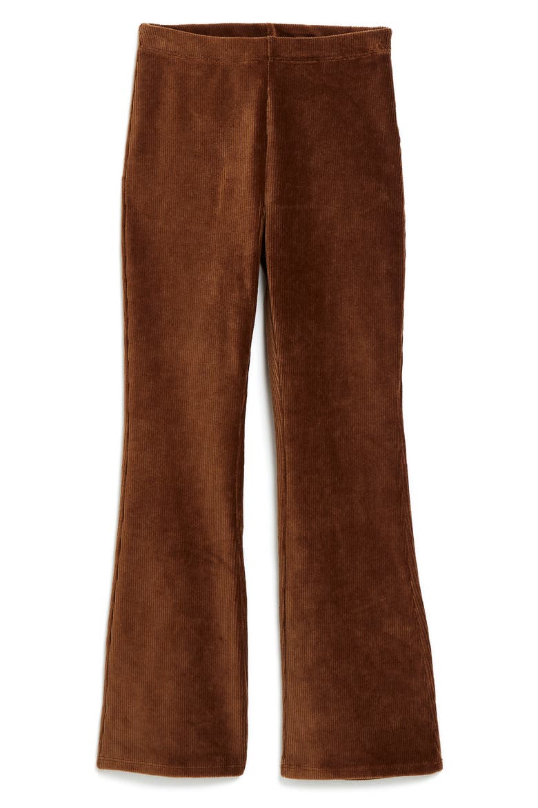 Pull-On Flare Corduroy Pants, Main, color, BROWN