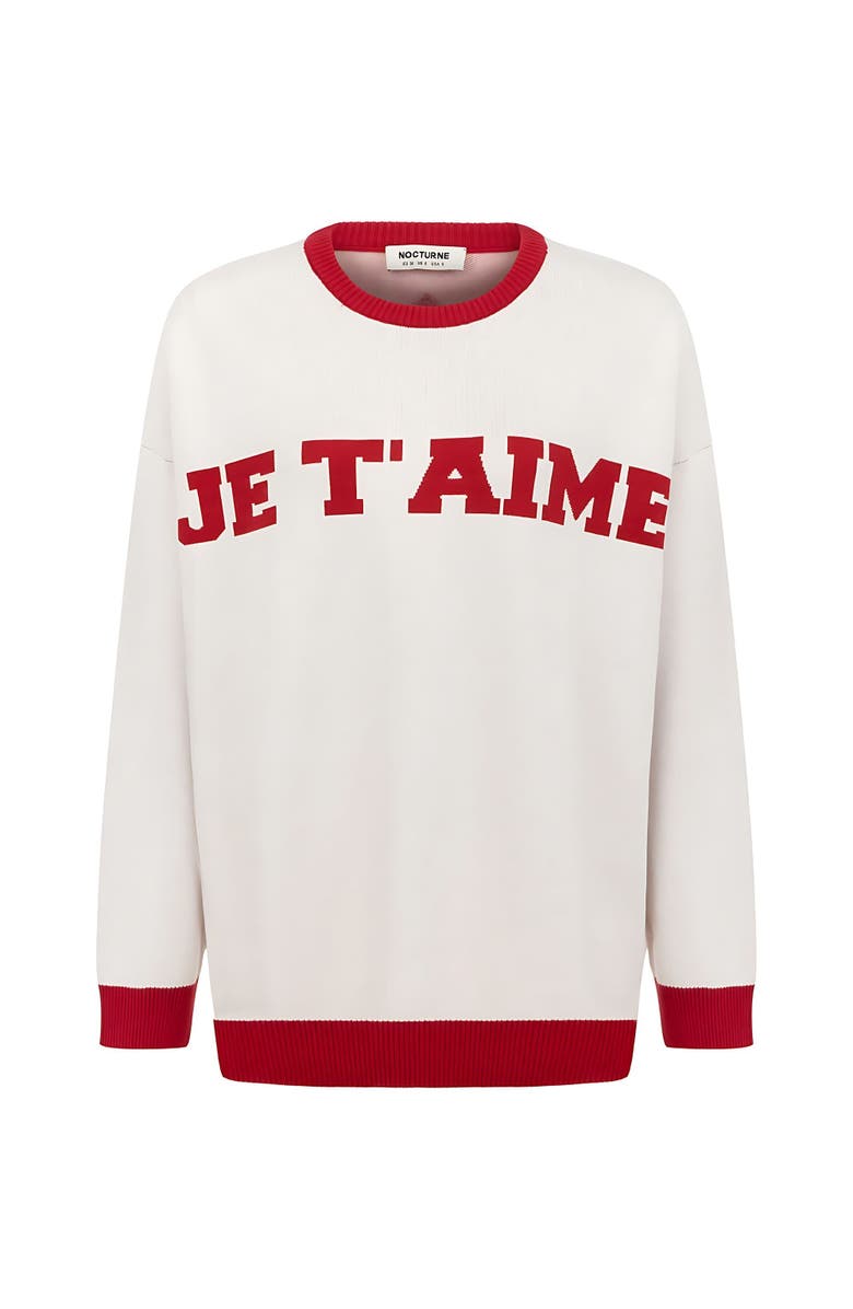 Nocturne Logo Printed Knit Sweater, Alternate, color, 