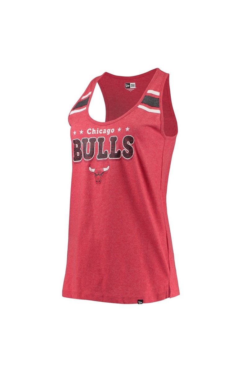 New Era Women's New Era Heathered Red Chicago Bulls Scoop-Neck Racerback Tank Top, Alternate, color, Heather Red