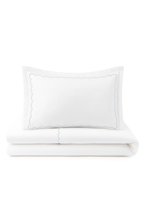 Scallop Hotel King Duvet Cover, Sheet & Shams Set