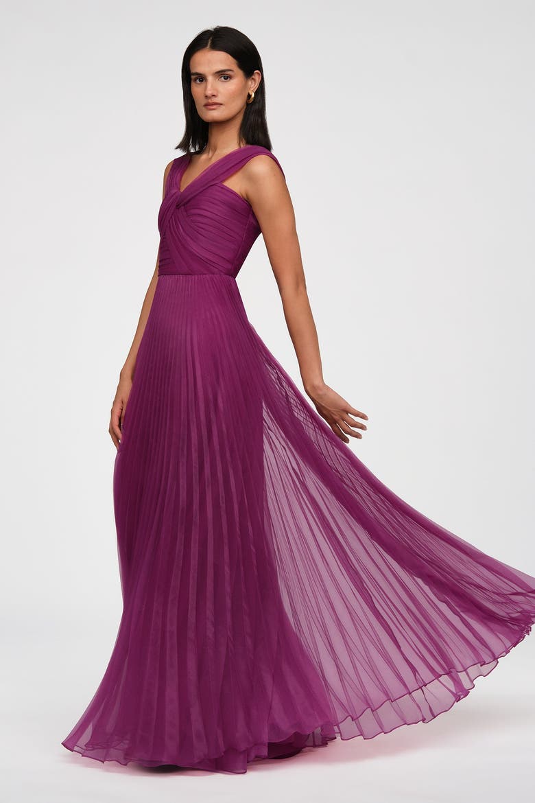 Laurel Organza Gown, Alternate, color, Rosewood