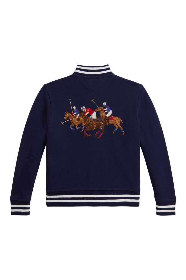Kids' Fleece Bomber Jacket, Alternate, color, NAVY