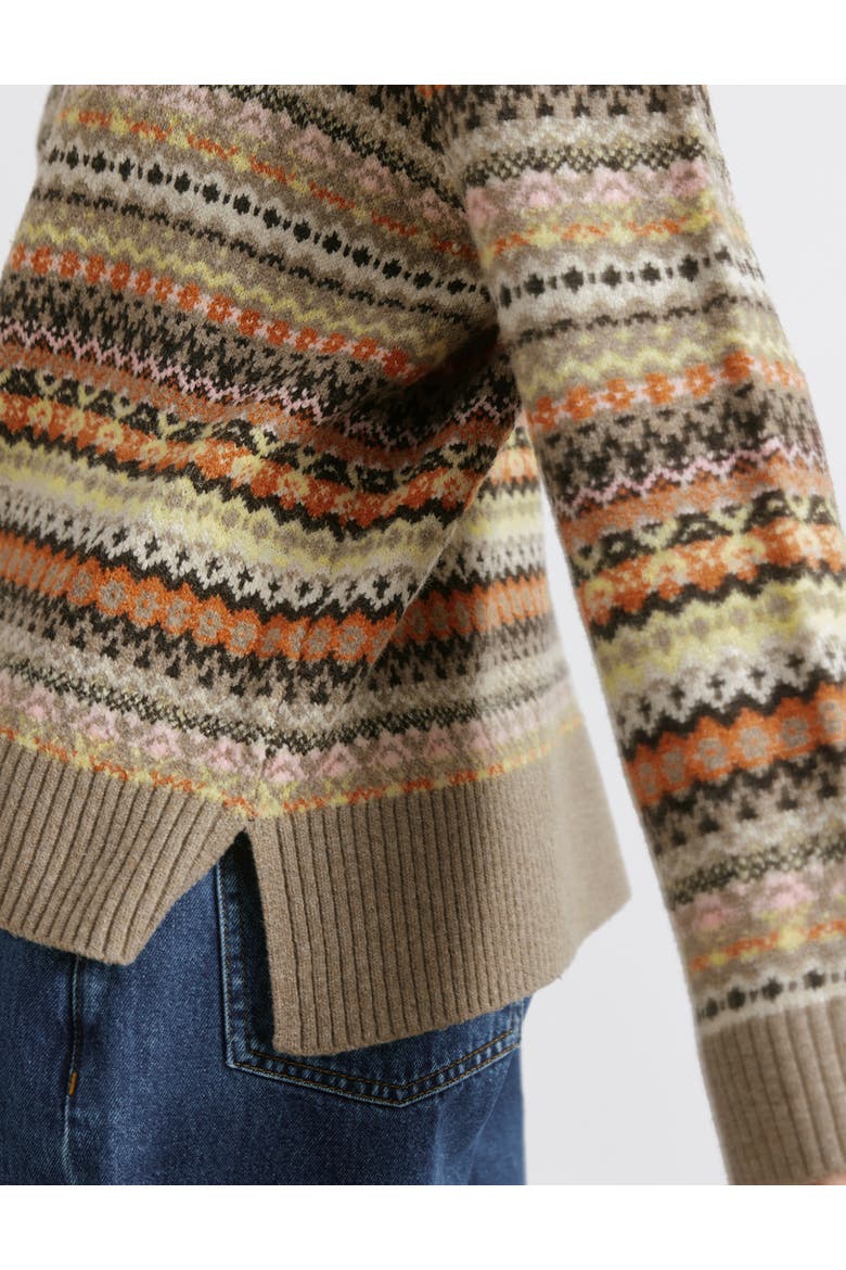 Fair Isle Long Sleeve Crew Neck Sweater, Alternate, color, Neutral