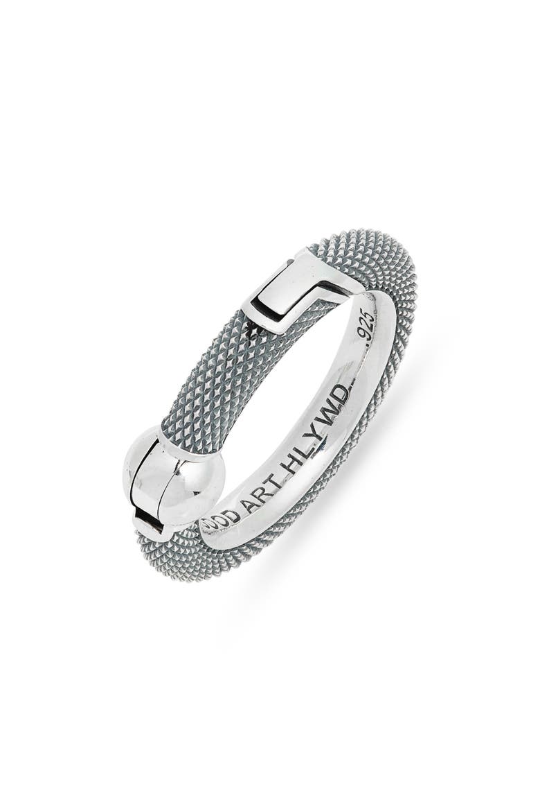 Men's Goosebumps Spring Key Ring, Main, color, STERLING SILVER