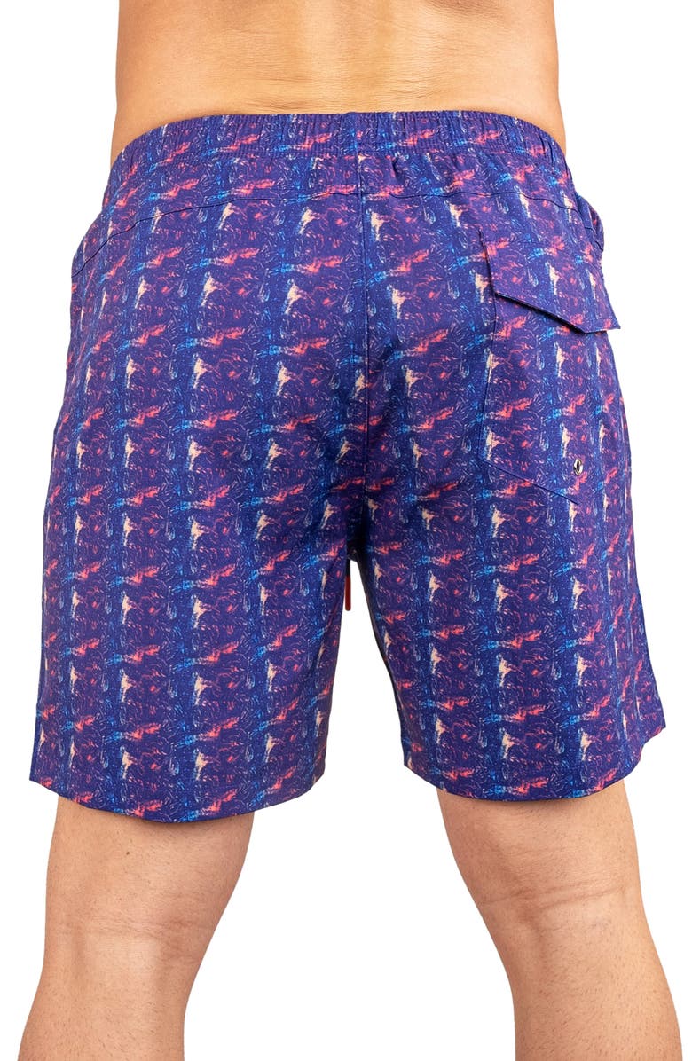 Maceoo Swim Lion Retro Swim Trunks, Alternate, color, Blue