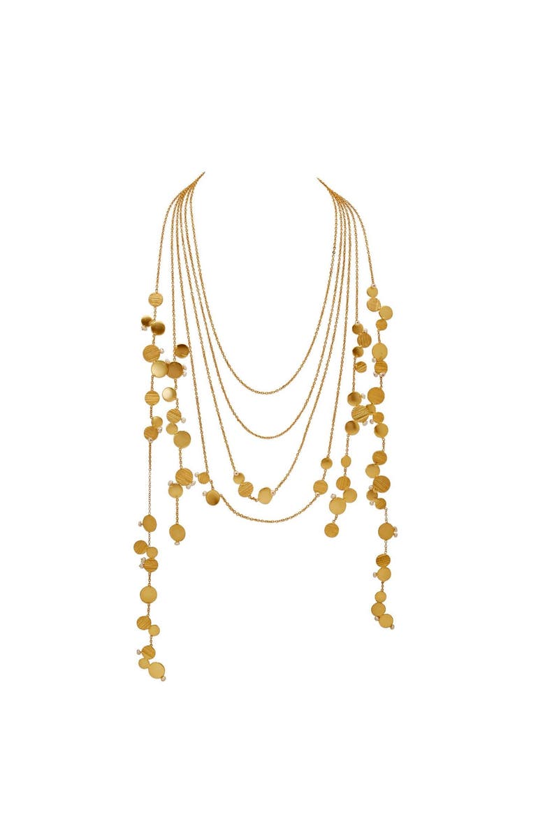 Dhwani Bansal AIRE LAYERED NECKLACE, Main, color, Gold Plated