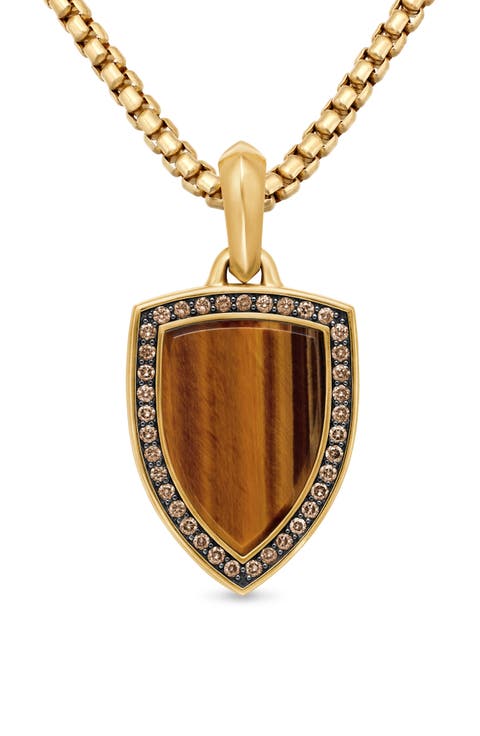 Men's Shield Amulet with Diamonds