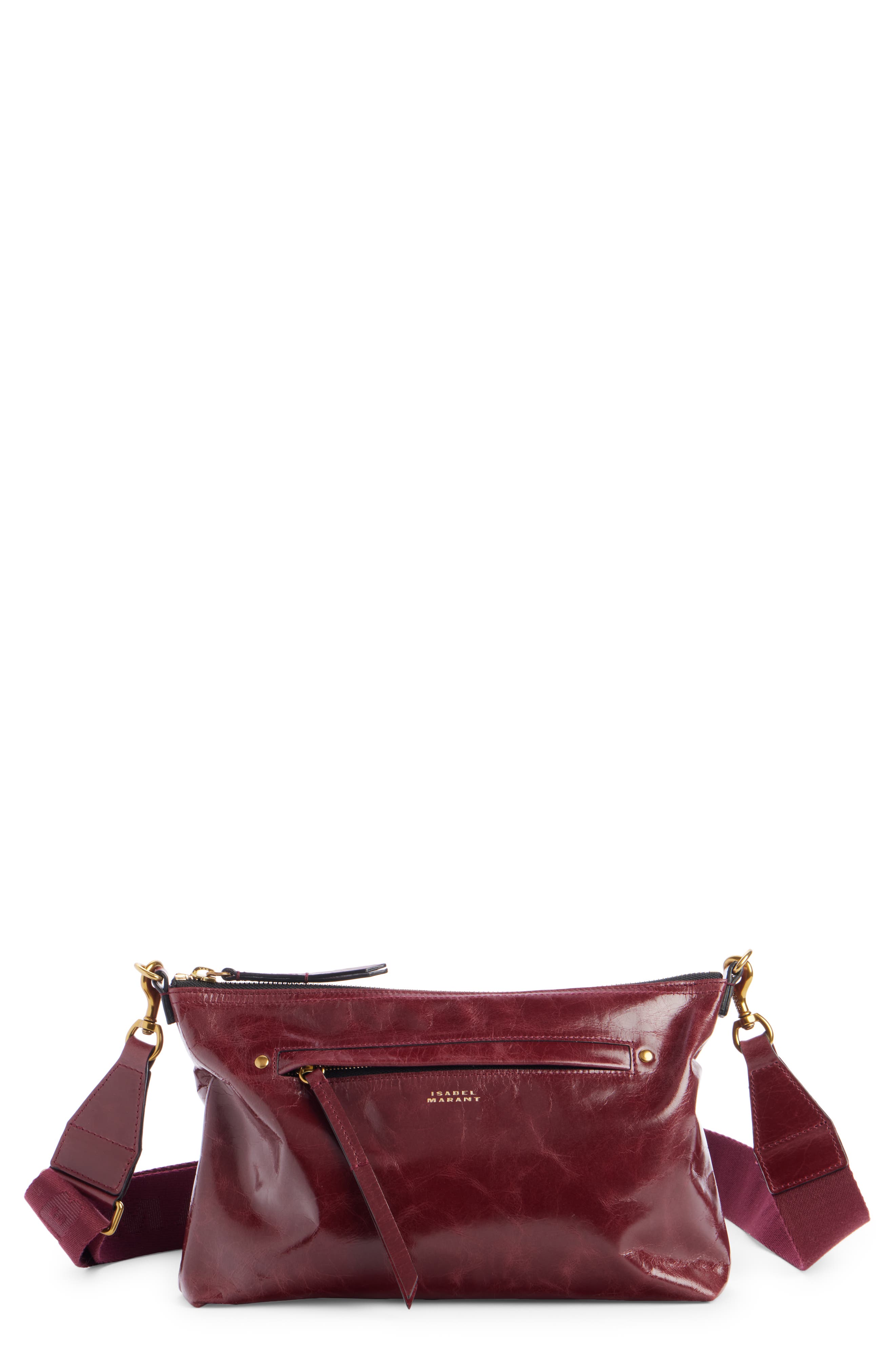 Isabel Marant Nessah Wardy Leather Crossbody Bag, Main, color, 