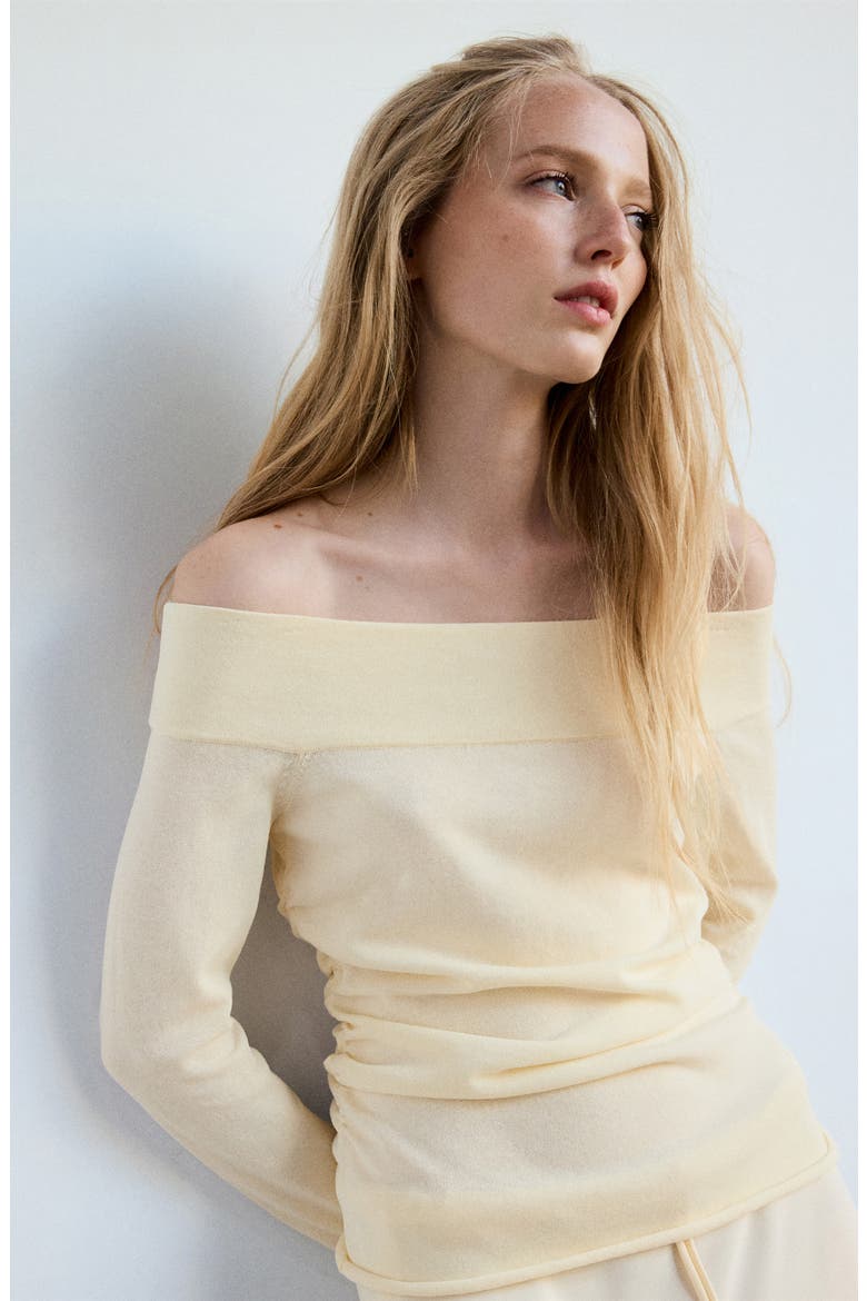 Off the Shoulder Sweater, Alternate, color, ECRU