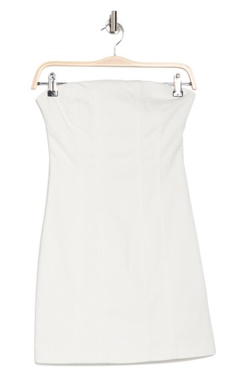 Alice + Olivia Palmer Strapless Denim Minidress, Alternate, color,