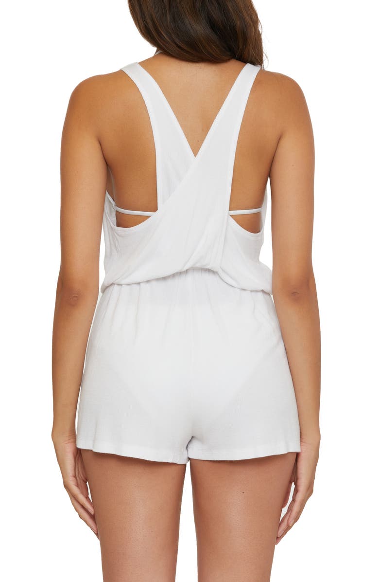 Becca Mykonos Ribbed Cover-Up Romper, Alternate, color,