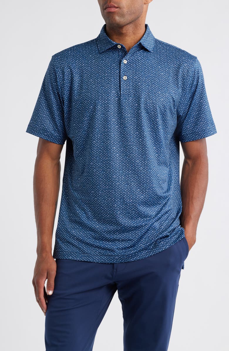 Peter Millar Sidecar Performance Jersey Polo, Main, color, Navy