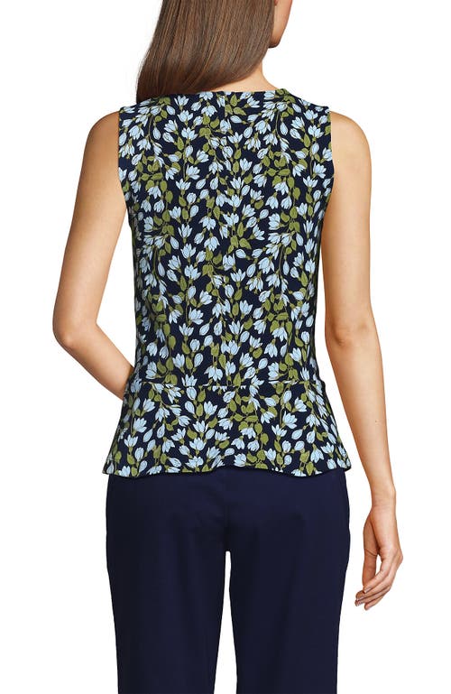 Lands' End Sleeveless Starfish Peplum Top In Blue