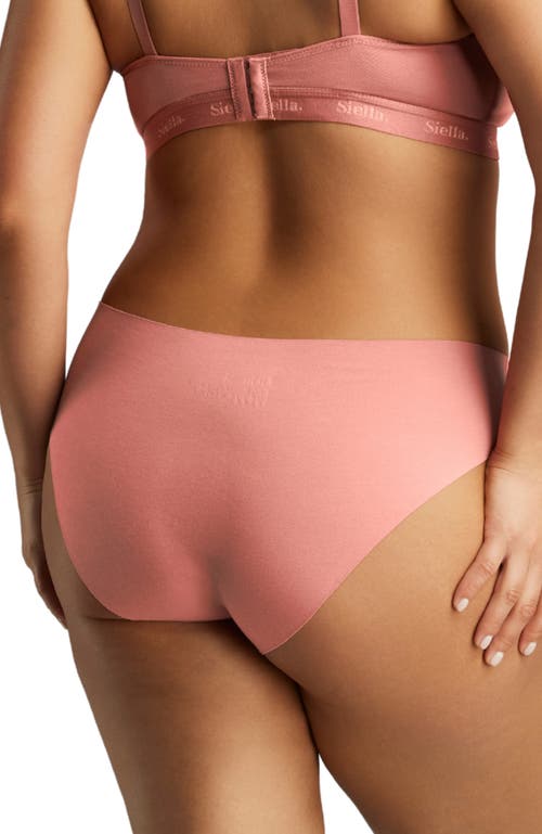 Siella Organic Cotton No-show Bikini In Terracotta