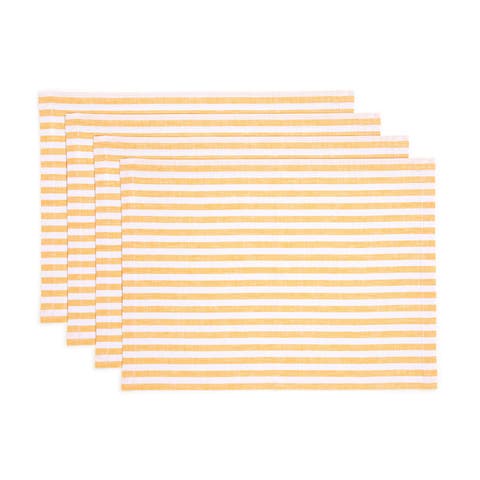 Linen Placemats Set of 4, 14 x 19" - Amalfi Stripe