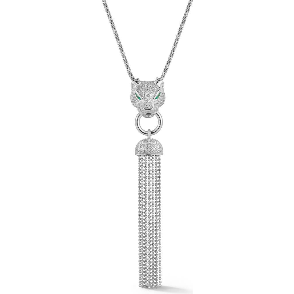 Chloe & Madison Chloe And Madison Panther Pendant Necklace In Silver