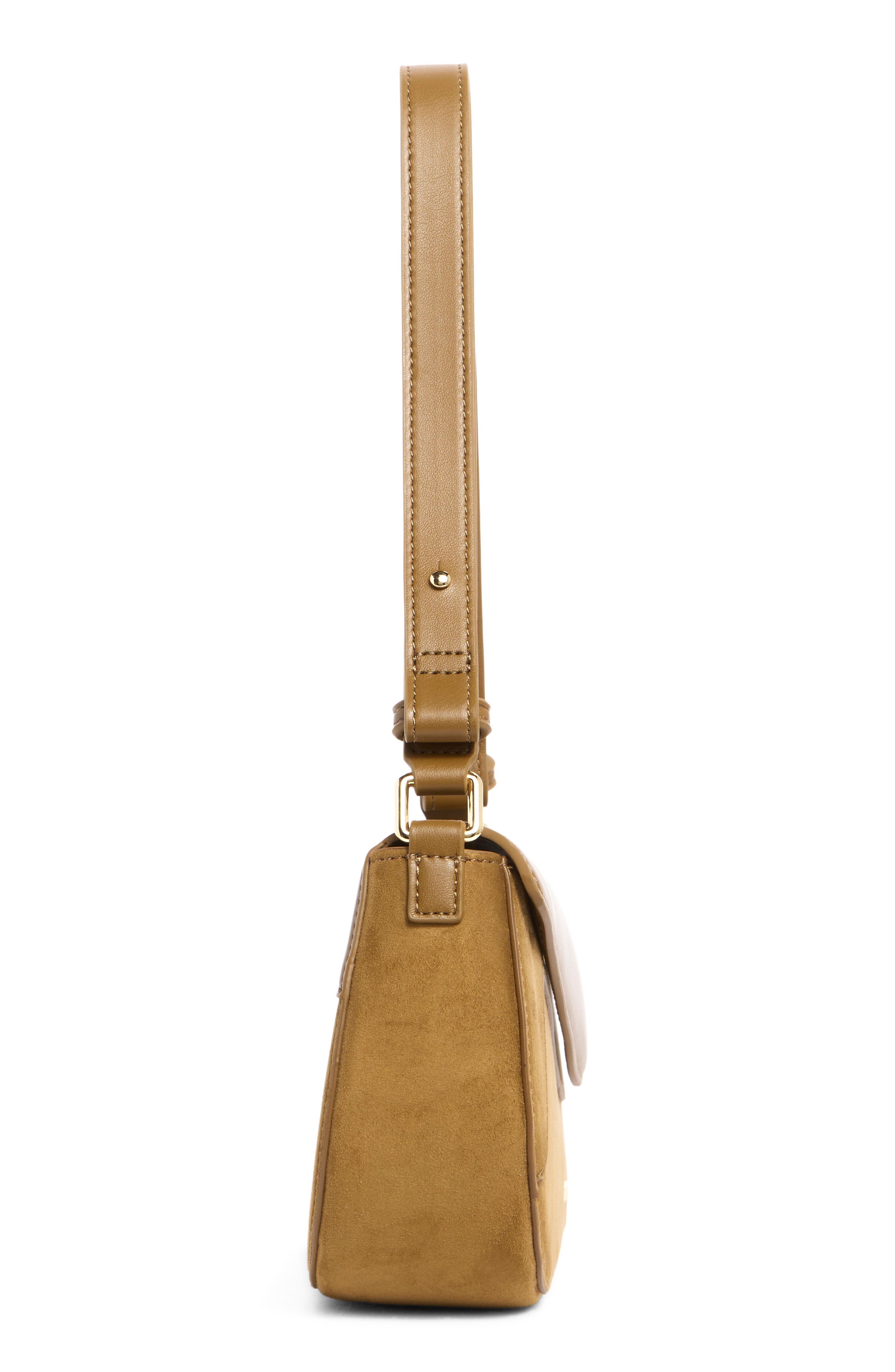 Addisyn Faux Suede Panel Shoulder Bag, Alternate, color, OLIVE