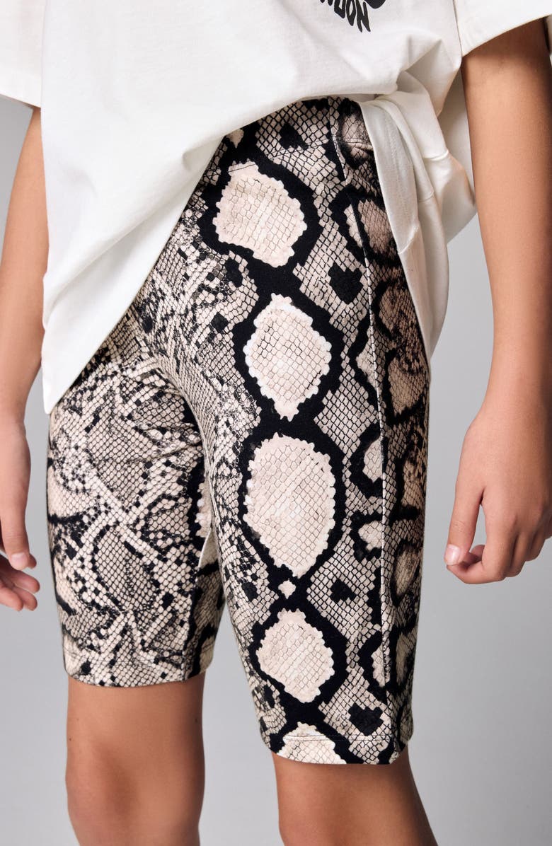 smALLSAINTS by ALLSAINTS Kids' Orlando Graphic T-Shirt & Snake Print Bike Shorts Set, Alternate, color, White