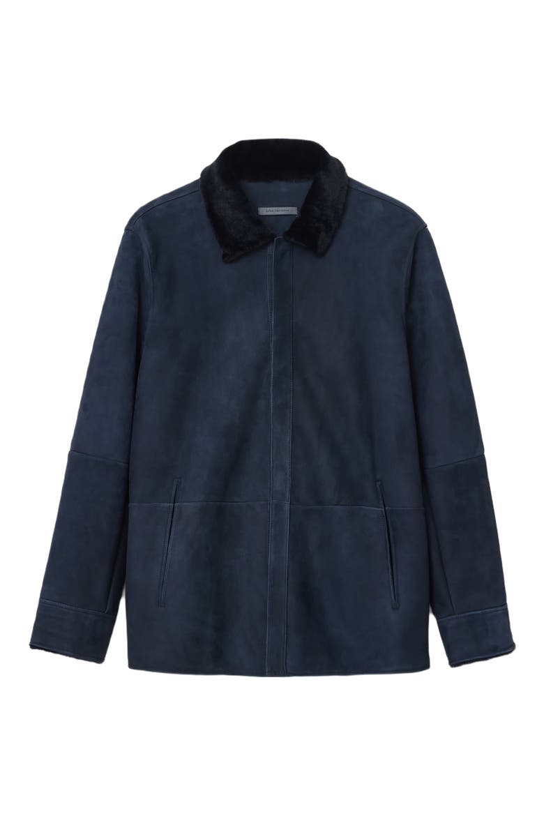Essex Suede Jacket, Alternate, color, NAVY