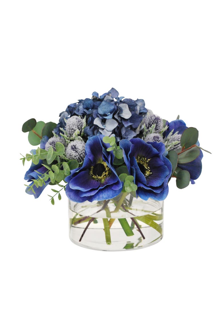 Anemone Thistle In Glass, Main, color, BLUE/WHITE