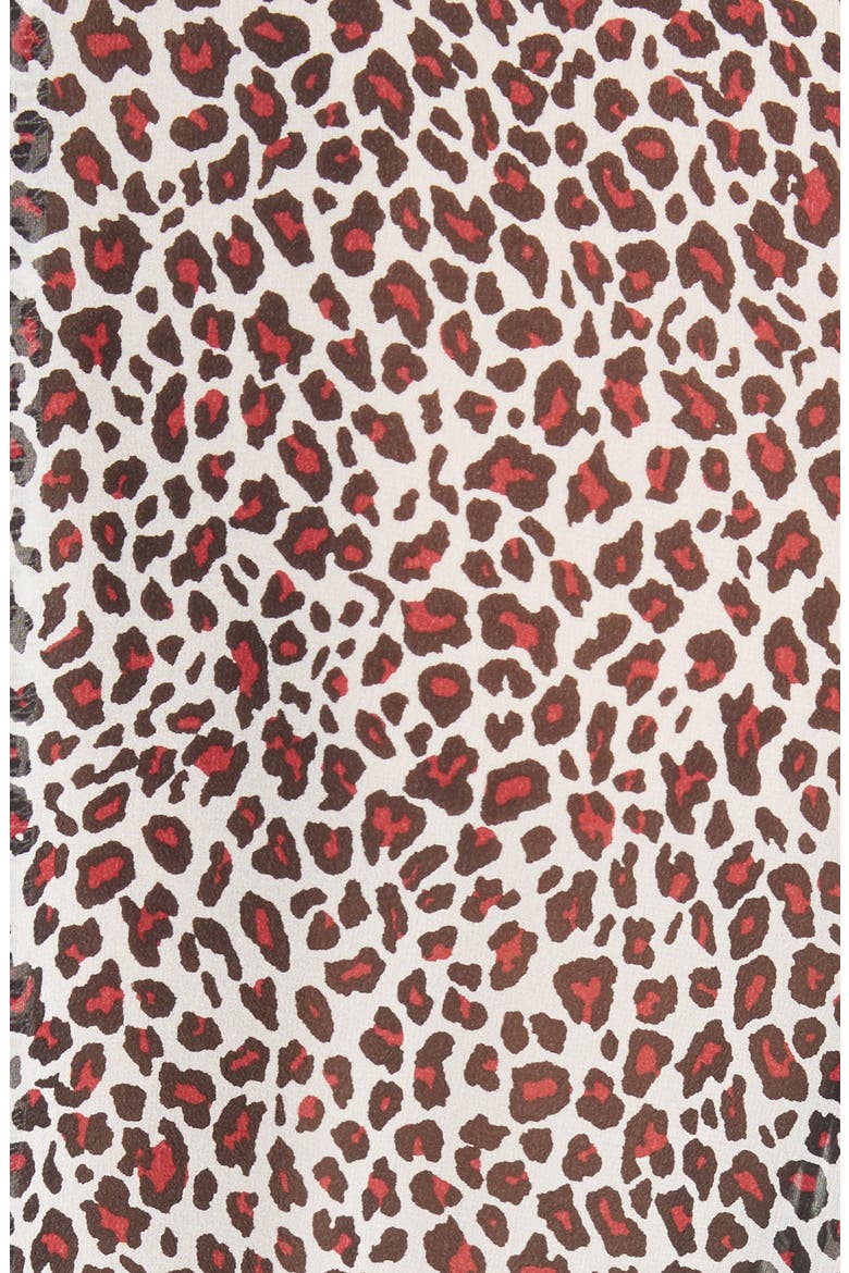 Zandra Leopard Print Silk Midi Dress, Alternate, color, EGGSHELL/ RED/ BLACK
