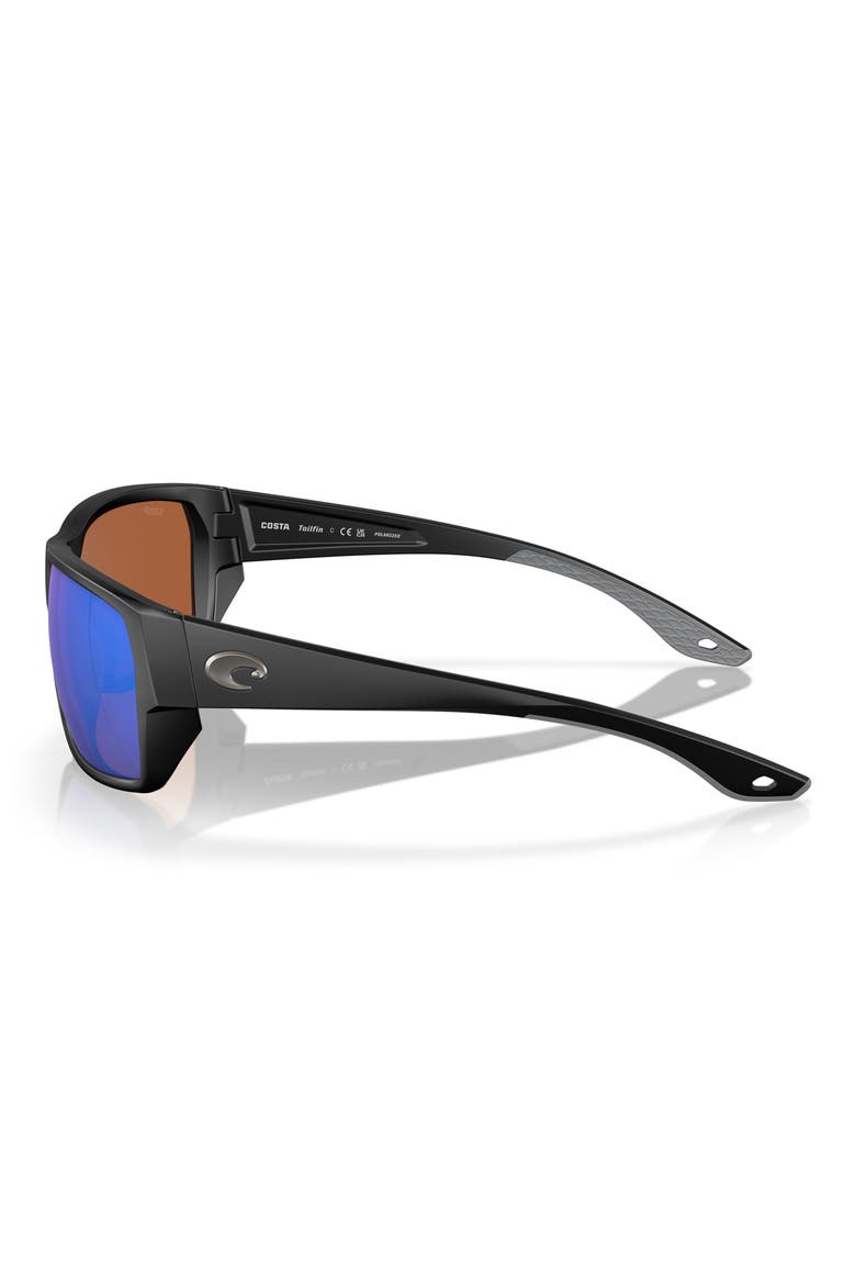 Tailfin 57mm Polarized Rectangular Sunglasses, Alternate, color, GREEN